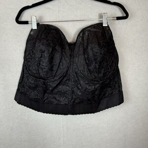 Goddess Bustier Corset 48D Long Line Black Solid Bonedโ Underwire Shapewear